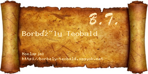 Borbély Teobald névjegykártya